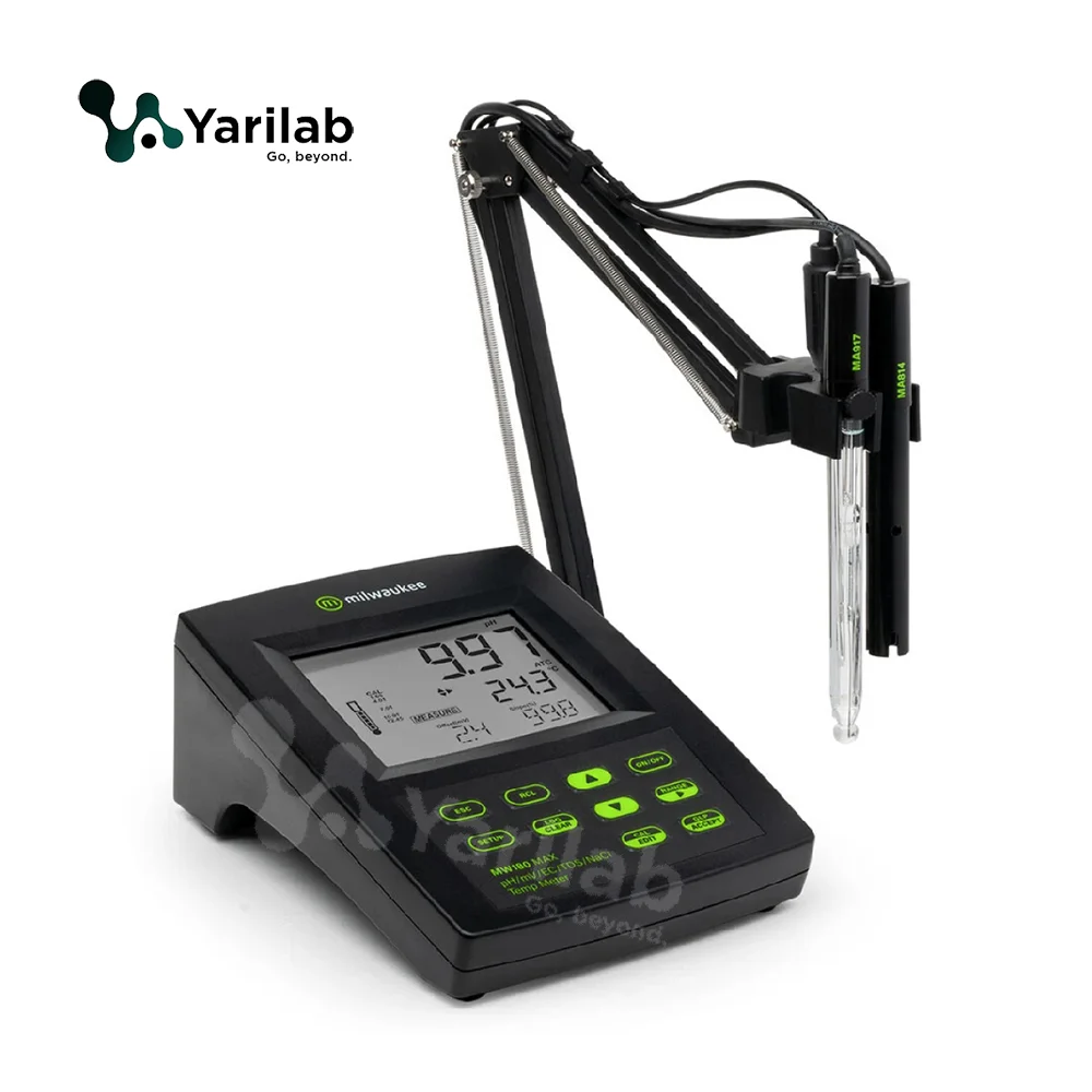 Multiparametres de paillasse avec microprocesseur MW180 MAX pH/mV/EC/TDS/NaCl/T° Milwaukee®