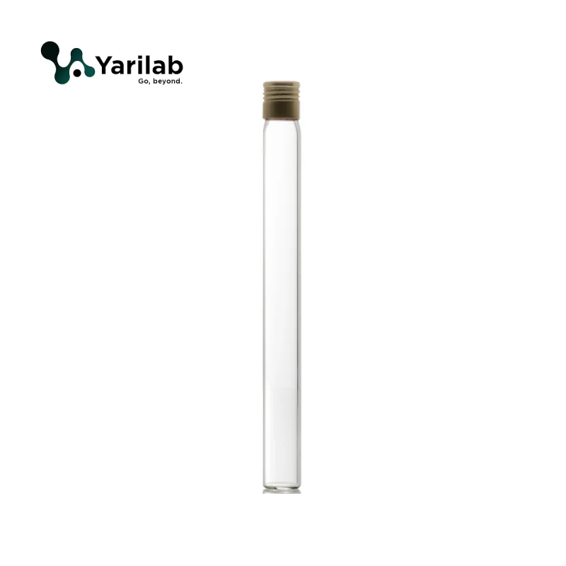 Tube à vis en verre fond plat avec bouchon en aluminium